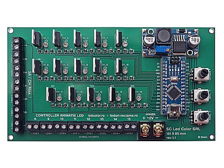 Controller Led - Controler reclama dinamica litere animate 15 canale