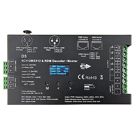 Control DMX - Decodor DMX 512 RGBW CCT 5 canale
