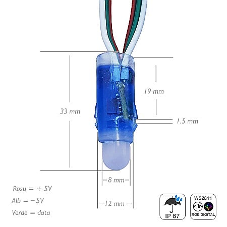 Led Pixel WS2811 12mm RGB 5V [0]