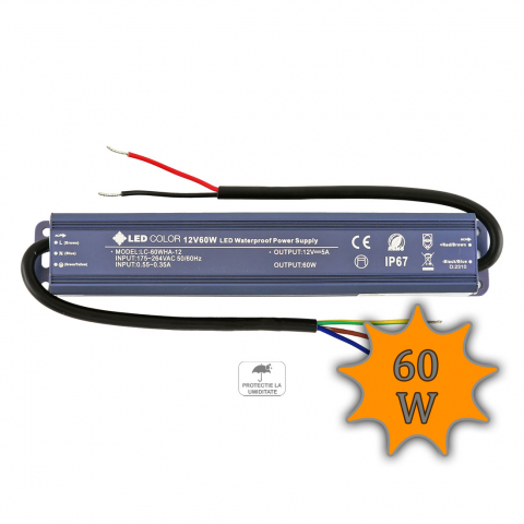 Surse de Alimentare - Sursa alimentare led 12v exterior 60W