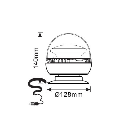 Girofar 45LED magnetic 12-24V [2]