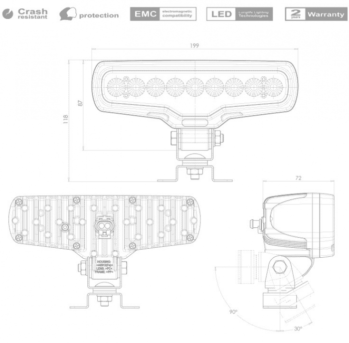 Lampa de lucru 9LED 4100LM Difused Light [6]