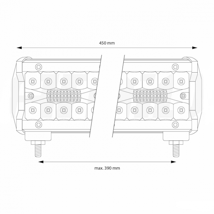 Lampa de lucru LED AWL27 120LED 450x74 360W COMBO 9-36V [3]