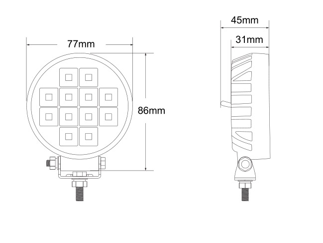 Lampa lucru rotund 12LED cu intrerupator 12V-24V [2]
