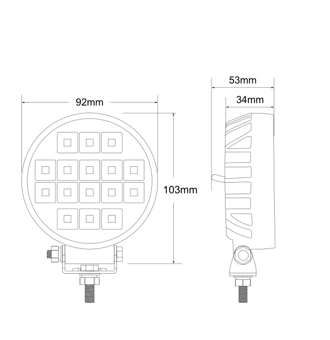 Lampa lucru rotund 16LED cu intrerupator 12V-24V [2]