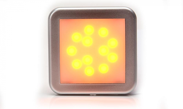 Lampa pozitie laterala 12LED patrat mat 12v-24v [3]
