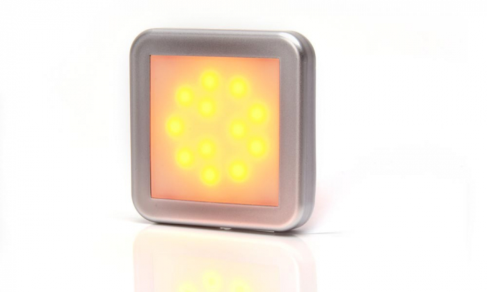 Lampa pozitie laterala 12LED patrat mat 12v-24v [2]