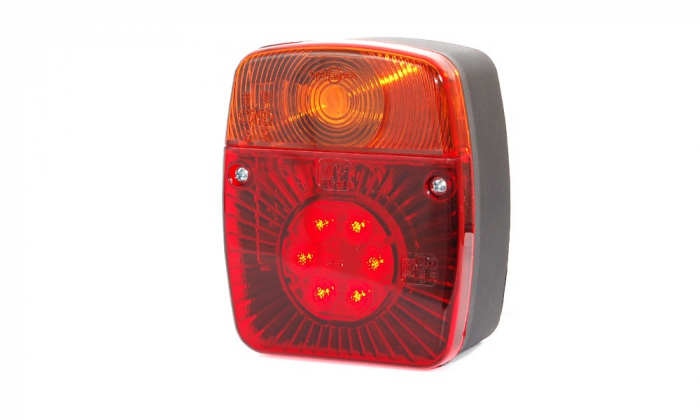 Lampa spate patrat combinat 6LED si bec [2]
