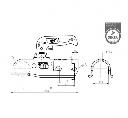 Cupla remorca 3000 kg profil bara rotunda 50,50 mm SPP BC3000-1D [1]