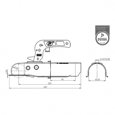 Cupla remorca 750 kg profil bara rotunda 60,50 mm SPP ZSK750D [1]