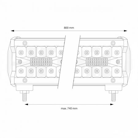 Lampa de lucru LED AWL31 220LED 800x74 660W COMBO 9-36V [2]