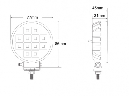 Lampa lucru rotund 12LED cu intrerupator 12V-24V [1]