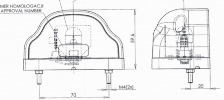 Lampa numar circulatie cu bec rosu 12v-24v [5]