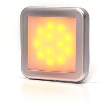 Lampi auto LED - Lampa pozitie laterala 12LED patrat mat 12v-24v