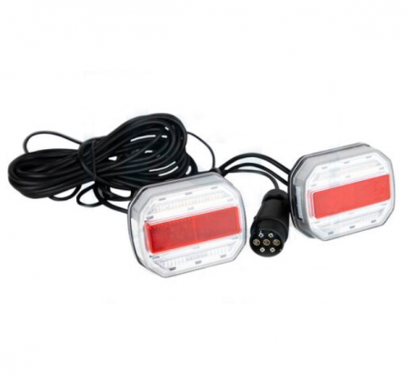 Lampi remorca si auto LED - Lampa spate LED cu magnet cablu mufa 7 pini semnalizare dinamica set