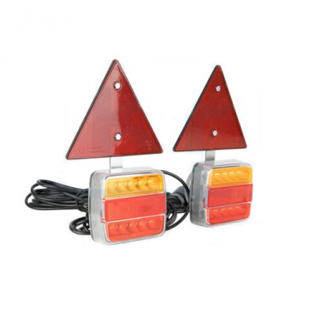 Lampi multifunctionale LED - Lampa spate LED cu magnet cu triunghi cablu mufa 7 pini set