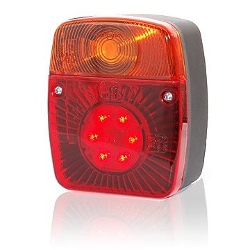 Lampi auto LED - Lampa spate patrat combinat 6LED si bec
