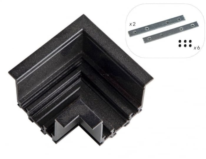 Conector încorporat din aluminiu 90° R-Track ∙ Negru [1]