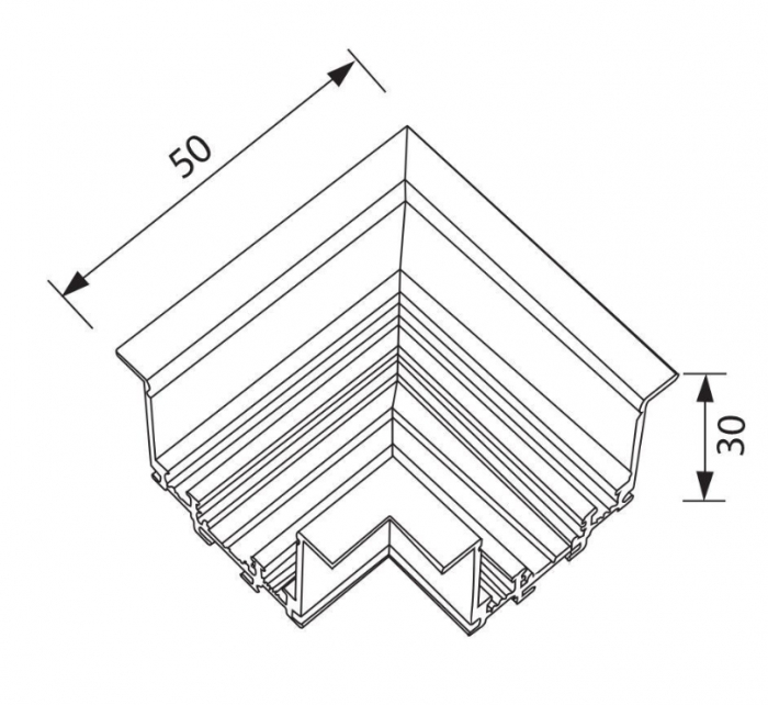Conector încorporat din aluminiu 90° R-Track ∙ Negru [2]