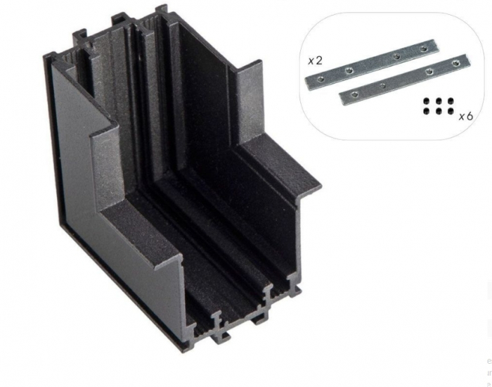 Conector încorporat din aluminiu de la perete la tavan G-Track ∙ Negru [1]