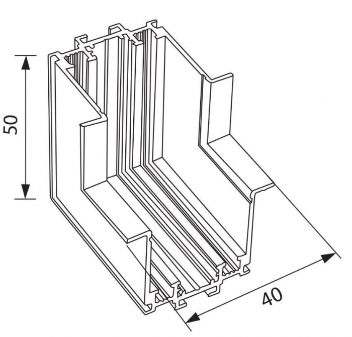 Conector încorporat din aluminiu de la perete la tavan G-Track ∙ Negru [2]