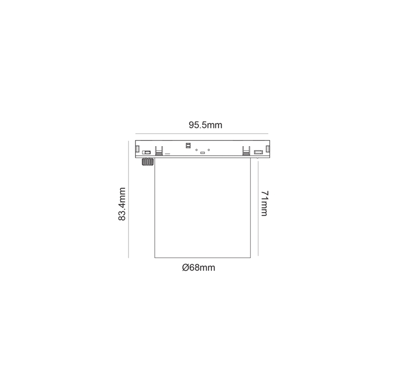 Mini spot magnetic negru 24V DC 7W 3000K 650LM 36° RA90 5 ANI Φ68*71(83,4)ΜΜ [2]