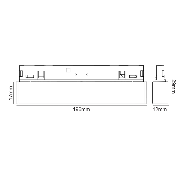 Mini Corp De Iluminat Magnetic Negru 24V DC 10W 4000K 500LM 36° RA90 5 ANI L196MM [2]