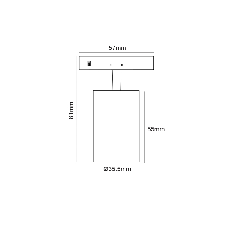 Mini Spot Magnetic negru 24V DC 5W 3000K 510LM 24° RA90 5 ANI Φ35,5*55(81)ΜΜ [2]