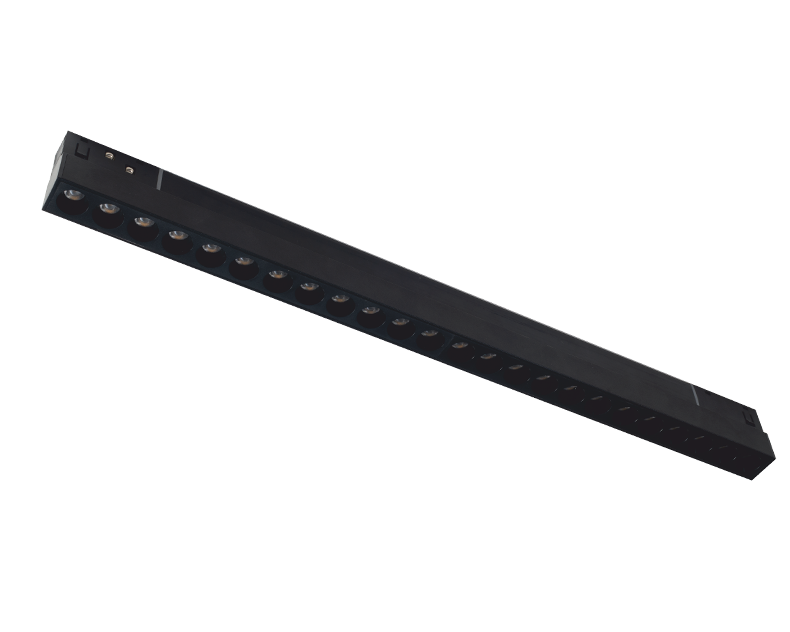 Proiector liniar magnetic negru mat 48V Dc 24W 3000K 2050Lm 36° osram Ra90 L436mm [3]