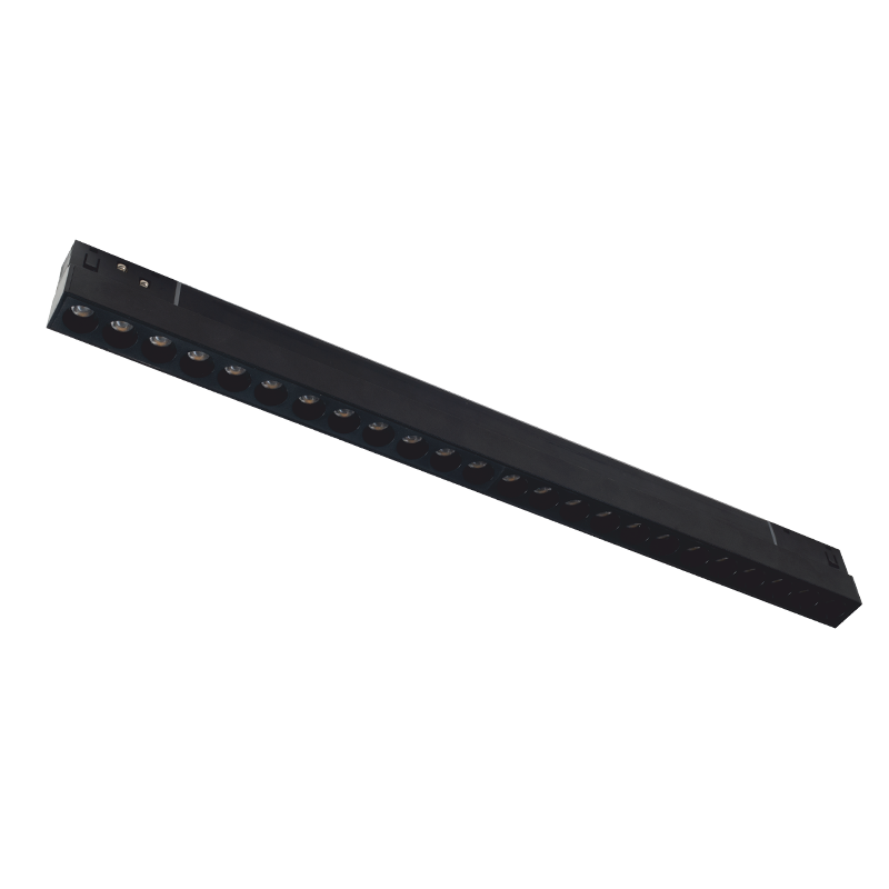 Proiector liniar magnetic negru mat 48V Dc 24W 3000K 2050Lm 36° osram Ra90 L436mm [2]