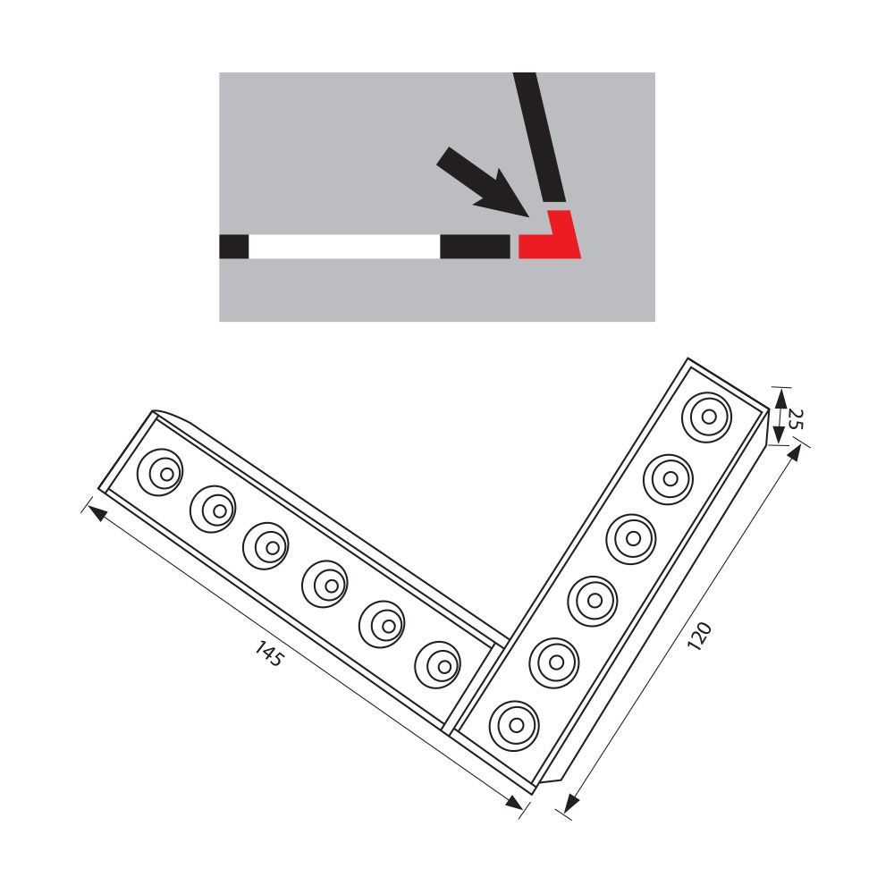 Unghi LED magnetic LEMINI LED ∙ 12W ∙ Negru ∙ 3000K [2]