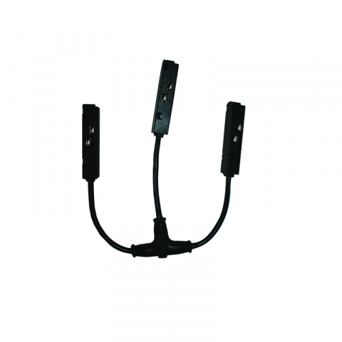 Proiectoare pe sina magnetica 48V - Conector electric de T negru mat pentru sina magnetica 48V Dc
