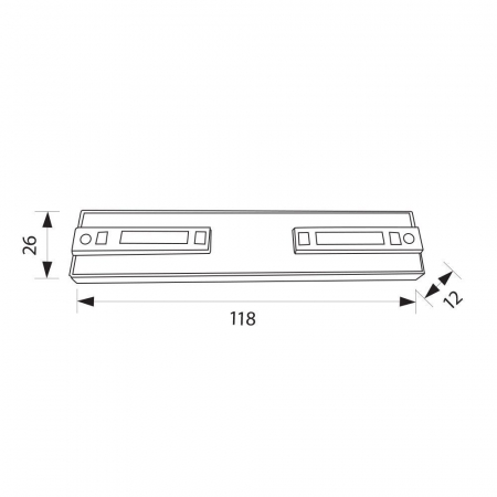 Conector magnetic electric 180° I-Track ∙ Negru [1]