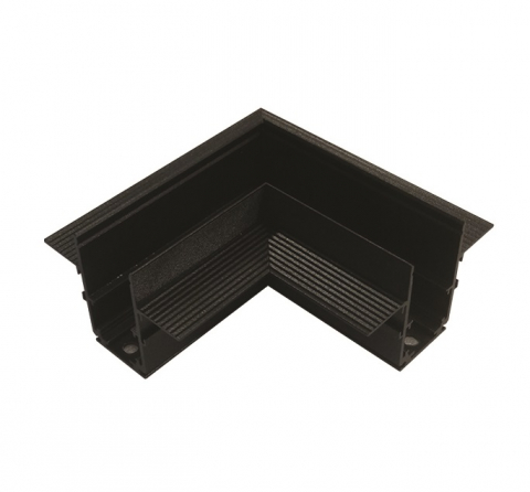 Proiectoare pe sina magnetica 48V - Conector negru mat la 90° pentru sina incastrata