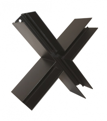 Conectori sina magnetica - Conector negru mat "+" pentru sina aplicata/suspendata