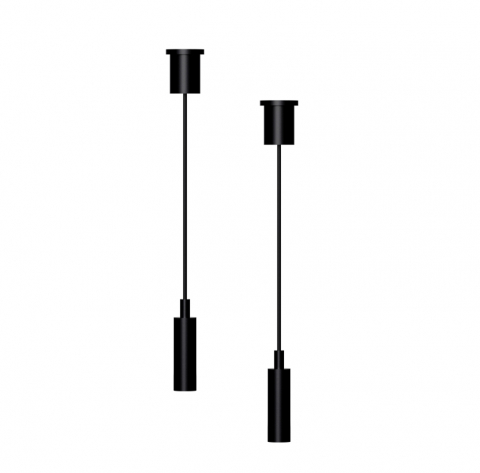 Proiectoare pe sina magnetica SLIM 24V - Kit de montare (set de 2 buc) pentru mini sina magnetica neagra cu sarma de otel 2 M si accesorii de instalare