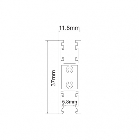 Mini sina magnetica sus/jos 24V DC 2M negru mat [1]