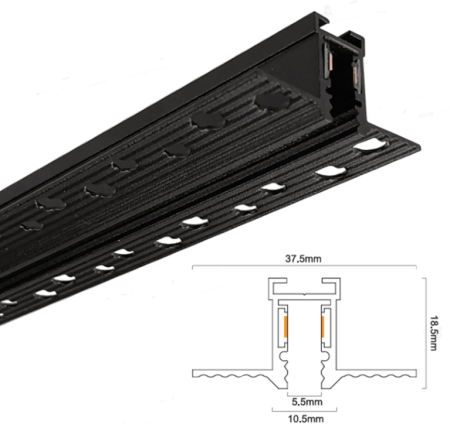 Sina magnetica mini 24V DC negru mat incastrat 2M [1]