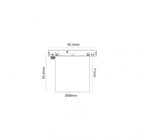 Mini spot magnetic negru 24V DC 7W 3000K 650LM 36° RA90 5 ANI Φ68*71(83,4)ΜΜ [1]