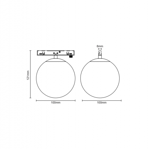 Mini corp de iluminat magnetic negru 24V DC 7W 3000K 650LM 230° RA90 5 ANI Φ100MM STICLĂ OPALĂ [1]