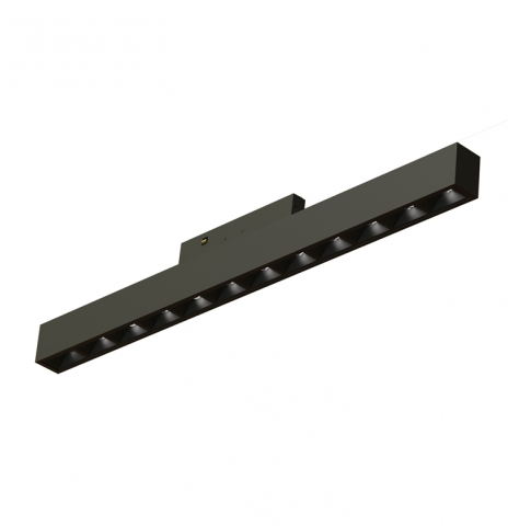 Proiectoare pe sina magnetica SLIM 24V - Mini Corp De Iluminat Magnetic Negru 24V DC 10W 3000K 490LM 36° RA90 5 ANI L196MM