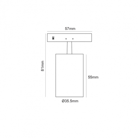Mini Spot Magnetic negru 24V DC 5W 3000K 510LM 24° RA90 5 ANI Φ35,5*55(81)ΜΜ [1]
