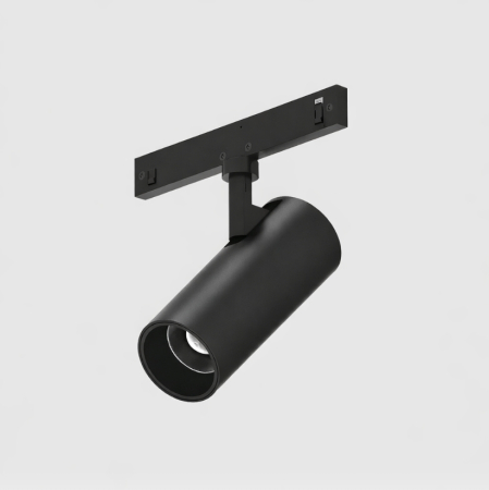 Proiectoare pe sina magnetica SLIM 24V - Spot Led Magnetic Negru 24V DC 12W 4000K 645LM 24° RA90 Ø43*L110