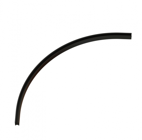Proiectoare pe sina magnetica SLIM 24V - COLȚ CURBAT NEGRU R300ΜΜ PENTRU SINA MAGNETICĂ/SUSPENDATĂ