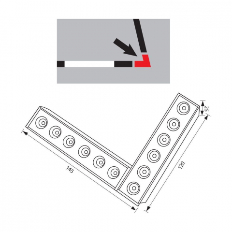Unghi LED magnetic LEMINI LED ∙ 12W ∙ Negru ∙ 4000K [1]