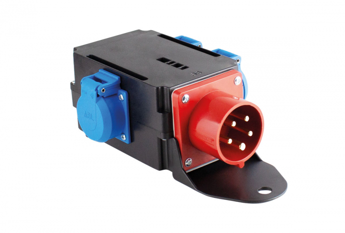 Adaptor trifazic industrial MIXO IP44 intrare 5 poli 16A iesire 3 schuko 230V [4]