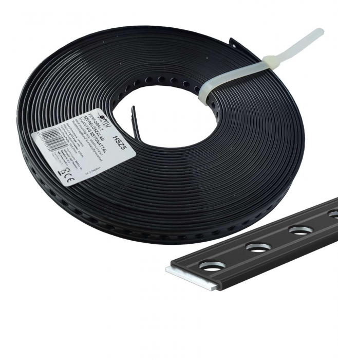 Banda 19x2mm metalica perforata cu invelis de PVC lungime 10m diametru gaura 6.5mm folosita pentru prindere sau fixare [5]