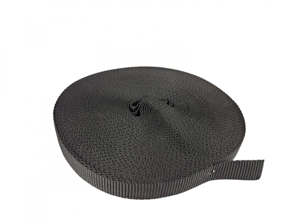 Bandă de asamblare țesătură neagră, bandă de fixare 15x1,3 mm polipropilenă 15 m lungime [2]