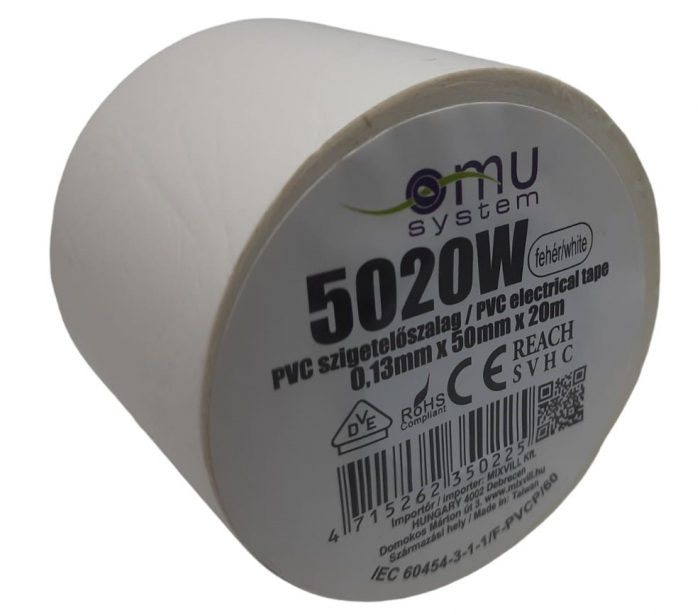 Banda izolatoarea lata alba PVC ignifug 20m x 50mm [1]