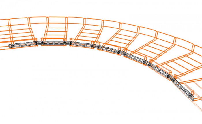 Banda metalica TPM1000mm pentru realizarea de indoituri si forme pentru canalul de cablu din sarma mesh [3]